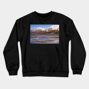 Rugged Mountain Landscape on Spitsbergen Svalbard Crewneck Sweatshirt